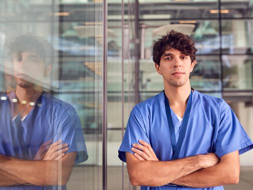 Junior doctor with arms folded